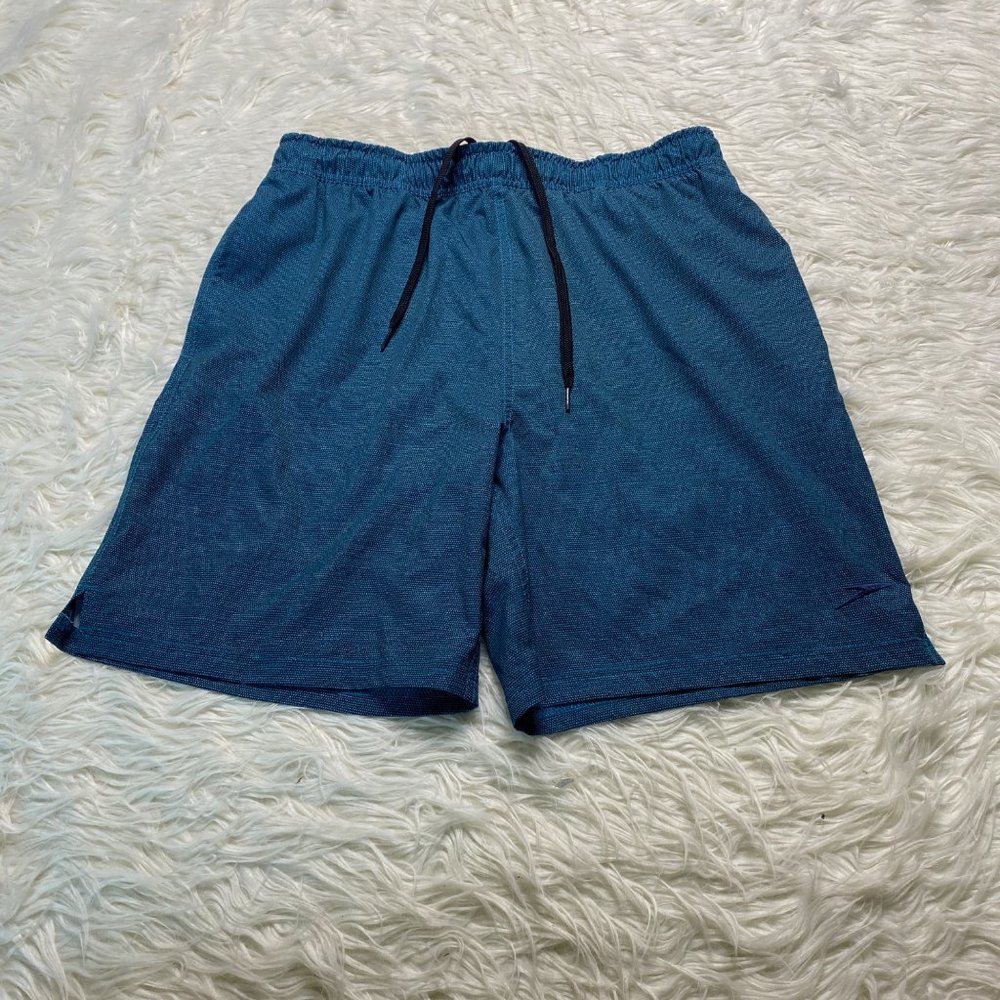 Speedo Swim Shorts Mens Large 7" Drawstring  Swim Pullon Ocean Blue‎ Teal Large